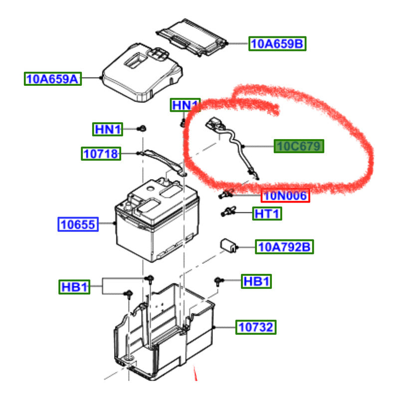 Borne Negativo Ford Focus 2012-2018