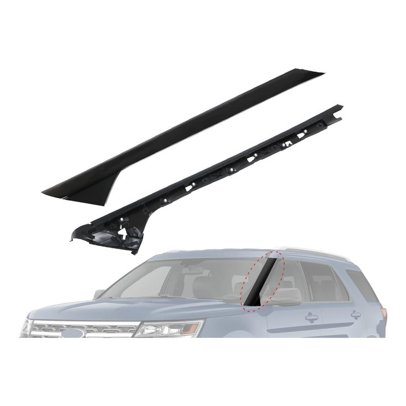 Moldura Y Soporte Izq Mica Exterior Parabrisas Ford Explorer