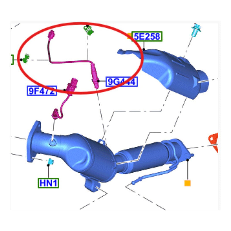 Sensor De Oxigeno Ford Edge 2.0 Desde 2018 Al 2024 Trasero